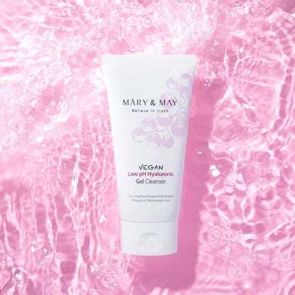 VEGAN LOW PH HYALURONIC GEL TO FOAM CLEANSER MARY & MAY - Karenation nettoyant doux à l'acide hyaluronique